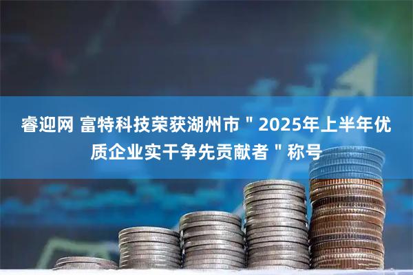 睿迎网 富特科技荣获湖州市＂2025年上半年优质企业实干争先贡献者＂称号